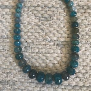 Beautiful Peacock blue & Gray graduated necklace